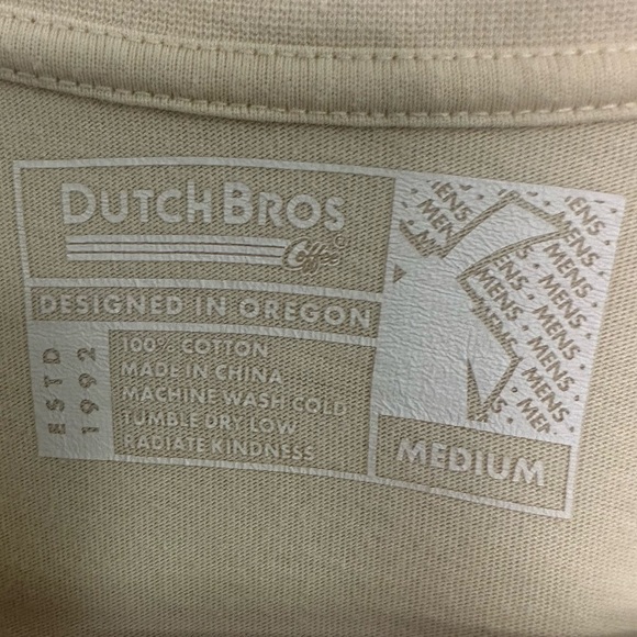 Dutch Bros Cream Long Sleeve Tee w/Brown “It’s All Good” DB 1992 SMALL+MEDIUM - Picture 5 of 7